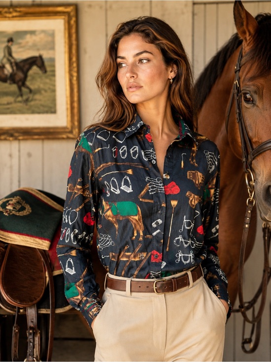 Lauren Ralph Lauren Tops - Vintage Ralph Lauren Equestrian Horse Blouse Shirt